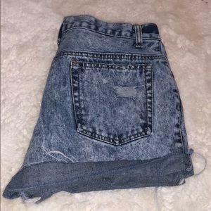 Acid Wash Vintage Denim Jean Cutoff Shorts Hi Rise